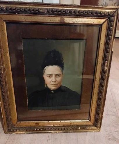 Mooi portret schilderij dame 48x42, Antiek en Kunst, Kunst | Schilderijen | Klassiek, Ophalen