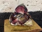 Zware vintage Murano glazen schaal asbak paars transparant, Antiek en Kunst, Antiek | Glas en Kristal, Ophalen of Verzenden
