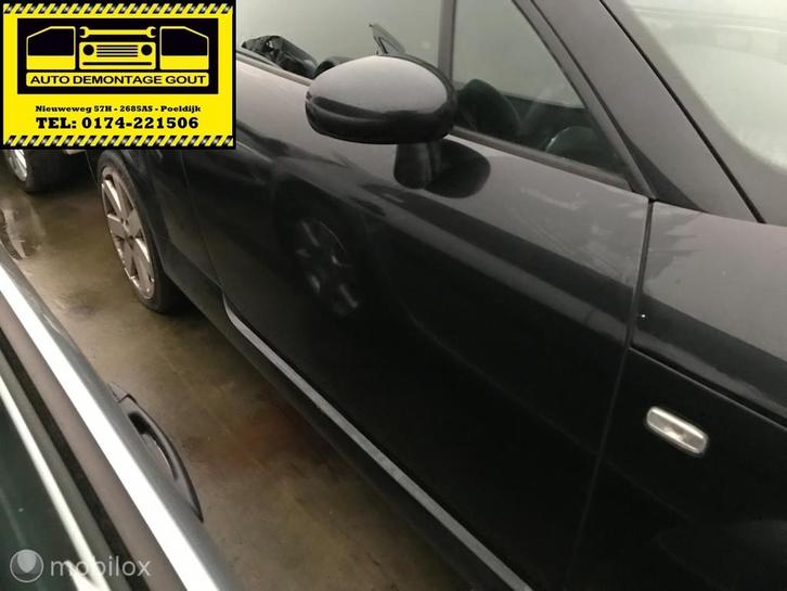 Audi TT 8N ('98-'06) Portier Deur Rechts Zwart LZ9W, Auto-onderdelen, Carrosserie en Plaatwerk, Deur, Audi, Voor, Rechts, Gebruikt