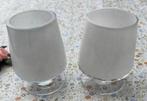 2 st zware Theelicht Houder . Glas Wit . Zgan ., Overige materialen, Wit, Ophalen of Verzenden, Zo goed als nieuw
