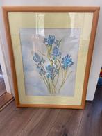 Een echte Aquarel Schilderij Irissen, Ophalen of Verzenden