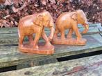 handgemaakte houten beeld levensechte van olifanten, Antiek en Kunst, Kunst | Beelden en Houtsnijwerken, Ophalen of Verzenden