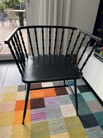 Retro zwarte stoel in goede staat, Ophalen, Gebruikt, Zwart, Metaal