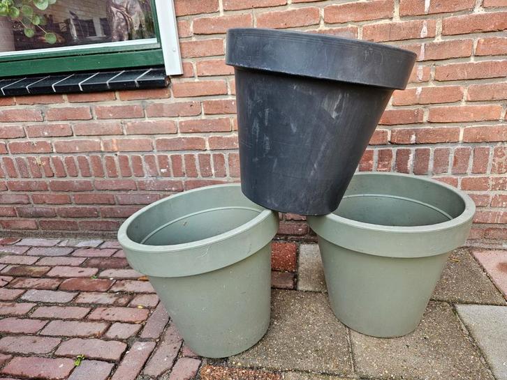 4x Bloempotten - 35cm - Tuin/Balkon, Tuin en Terras, Bloempotten, Zo goed als nieuw, Kunststof, Balkon, Tuin, Minder dan 40 cm
