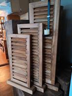 Teak houten louvre luiken 
65cm €29,50
75cm €36,50
85cm €4, Huis en Inrichting, Woonaccessoires | Kamerschermen, Ophalen of Verzenden