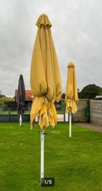 parasol 4x4 geel 2 stuks, Tuin en Terras, Parasols, Ophalen, Gebruikt, Meer dan 4 meter, Stokparasol