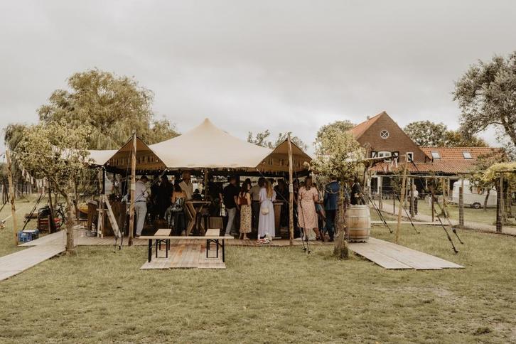 Stretchtent, 6x10 meter inclusief hardware, Tuin en Terras, Partytenten, Gebruikt, Overige typen, 2 meter of meer, 8 meter of meer