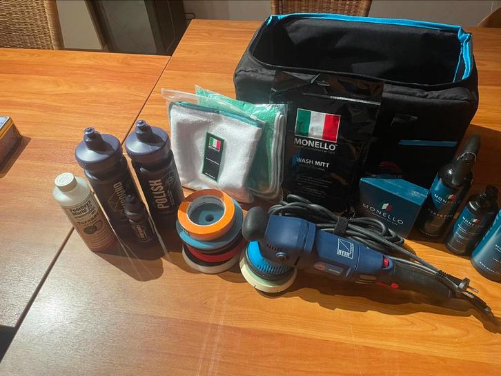 Polijstmachine meest complete set, Doe-het-zelf en Verbouw, Gereedschap | Slijpmachines, Zo goed als nieuw, Haakse handslijpmachine