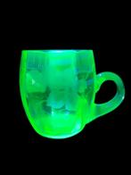 uranium glas met decor bloemen, Ophalen of Verzenden