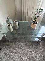 Hardglazen tv/audio dressoir, Ophalen, Minder dan 50 cm, Gebruikt, 100 tot 150 cm