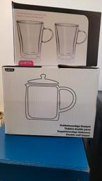 Gusta Dubbelwandige Theepot + 2 Glazen - Nieuw, Ophalen of Verzenden, Nieuw