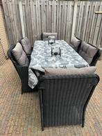 Tuinset 6 stoelen een tafel incl kussens, Ophalen, Kunststof, Gebruikt, 6 zitplaatsen
