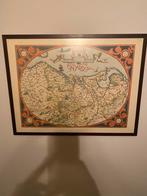 Oude kaart van Nederland in lijst, Antiek en Kunst, Kunst | Litho's en Zeefdrukken, Ophalen of Verzenden