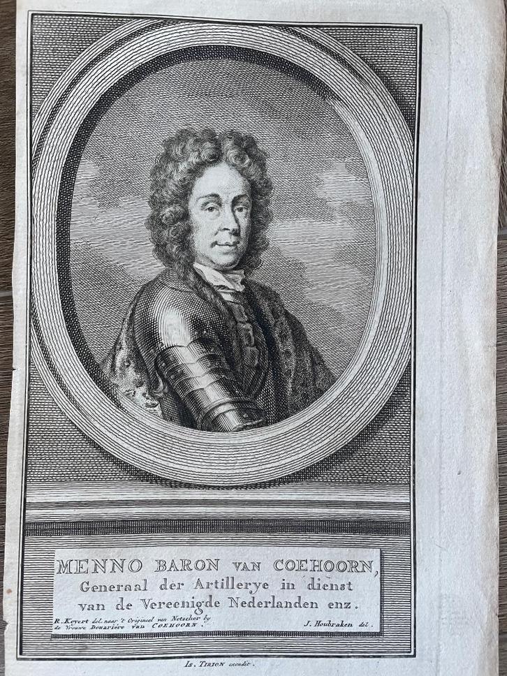 Menno Baron van Coehoorn (1641-1704) / Britsum Friesland, Antiek en Kunst, Kunst | Etsen en Gravures, Ophalen of Verzenden