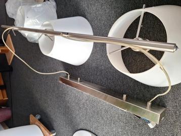 Eettafel lamp van glas en RVS  beschikbaar voor biedingen