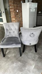 6 Eettafel stoelen velvet grijs, Huis en Inrichting, Stoelen, Gebruikt, Ophalen of Verzenden, Vijf, Zes of meer stoelen, Stof