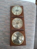 Vintage Weerstation met Thermometer & Barometer, Huis en Inrichting, Woonaccessoires | Thermometers, Ophalen of Verzenden, Gebruikt