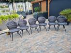 6 Grijze Velvet Eetkamerstoelen, Ophalen of Verzenden, Zo goed als nieuw, Metaal, Vijf, Zes of meer stoelen