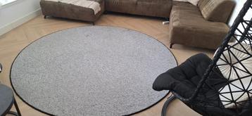 Rond grijs vloerkleed 250 cm doorsnede 
