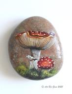 Herfst! Vliegenzwammen geschilderd op een riviersteen, Ophalen of Verzenden