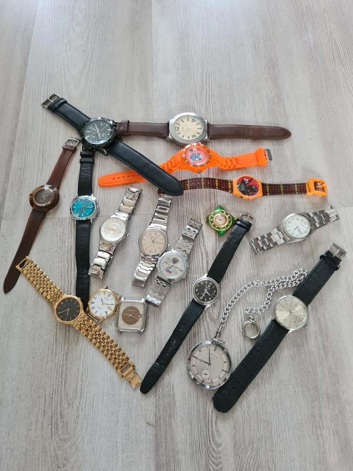 Partij oude Herenhorloges, Sieraden, Tassen en Uiterlijk, Horloges | Dames, Gebruikt, Overige merken, Ophalen of Verzenden
