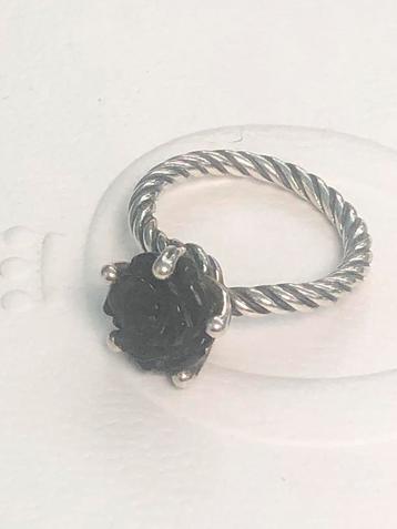 ZELDZAAM Pandora ring met onyx maat 54 beschikbaar voor biedingen