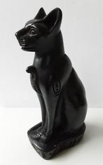 Egyptische sphinx mao bastet kat massief beeld hout zwart, Antiek en Kunst, Ophalen of Verzenden