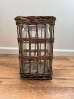 Riet - kandelaar - glas - 34 cm hoog, Ophalen of Verzenden, Zo goed als nieuw, Overige materialen, 25 tot 50 cm