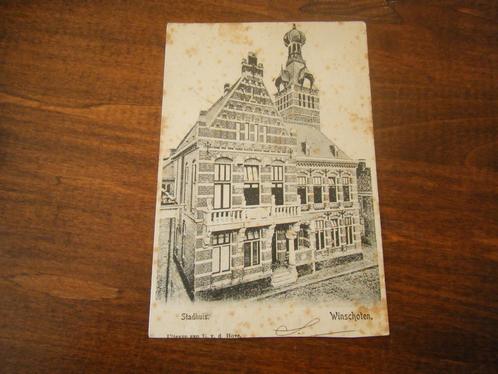 R28 - Winschoten - Stadhuis - 1904 - Mooi/Oud, Verzamelen, Ansichtkaarten | Nederland, Groningen, Voor 1920, Ophalen of Verzenden