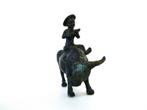 Bronzen Aziatische jak met boer bromrund rund, Ophalen of Verzenden