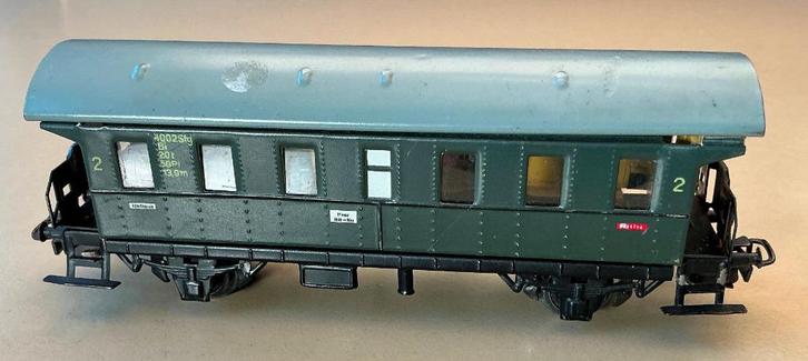 MäRKLIN H0 4802/4002 PERSONENWAGEN DB BLIK GROEN 1959-73, Hobby en Vrije tijd, Modeltreinen | H0, Gebruikt, Wagon, Wisselstroom