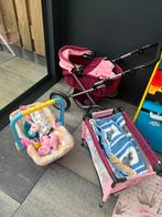 Poppenwagen wieg en maxicosi, Kinderen en Baby's, Speelgoed | Poppen, Ophalen of Verzenden, Zo goed als nieuw, Babypop