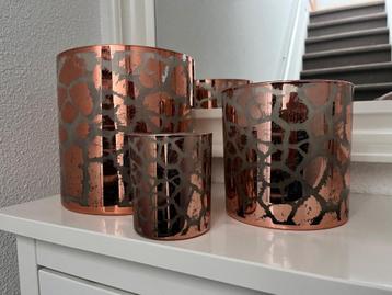 Windlichten nieuw PTMD rosé goud giraffe print  beschikbaar voor biedingen