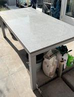 Tuintafel met natuursteen blad, Ophalen, Gebruikt, Rechthoekig, Overige materialen