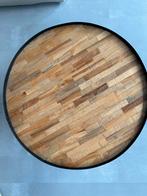 Woood salontafel metaal- hout, Huis en Inrichting, Tafels | Salontafels, Rond, Zo goed als nieuw, Metaal, Minder dan 50 cm