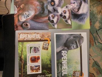 Postset apenheul. Inclusief 3 kaarten Persoonlijke postzegel beschikbaar voor biedingen