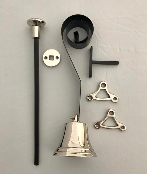 Trekbel,deurbel,bel,oudebel,authentieke bel Trekbel Nikkel g, Antiek en Kunst, Antiek | Woonaccessoires, Ophalen of Verzenden