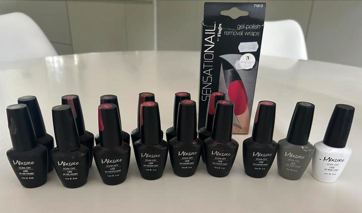 Gellak set met 15 flesjes Mixcoco a la Pink Gellak, Sieraden, Tassen en Uiterlijk, Uiterlijk | Cosmetica en Make-up, Gebruikt