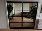 Zwart hardhouten openslaande deuren met glas, als nieuw, Deurkozijn, Zo goed als nieuw, Hout, Ophalen