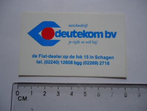 sticker oud FIAT DEALER Deutekom autobedrijf schagen retro, Verzamelen, Stickers, Zo goed als nieuw, Bedrijf of Vereniging, Verzenden