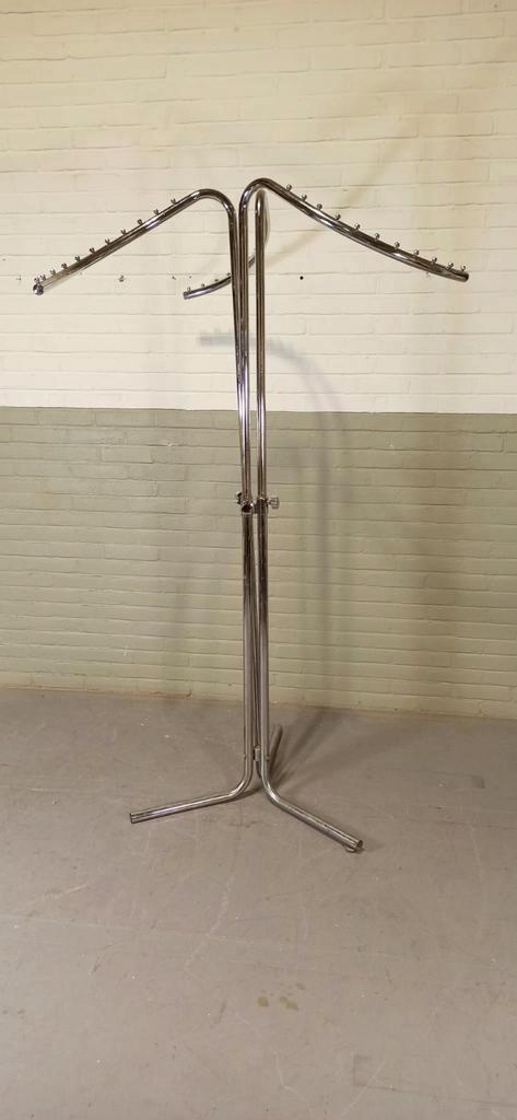 Vintage chromen kapstok, Huis en Inrichting, Woonaccessoires | Kapstokken, Gebruikt, Staande kapstok, 100 tot 150 cm, Metaal, Ophalen