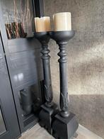 Grote zwarte kandelaren - 125 cm hoog, Ophalen of Verzenden, Overige materialen