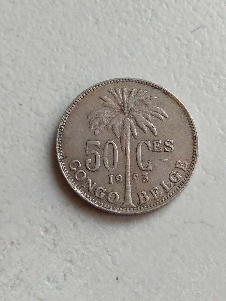 Belgisch Congo 50 centimes 1923, Ophalen of Verzenden, Overige landen, Losse munt