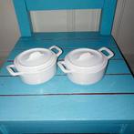 Kleine witte mini pannetjes 2 stuks, Huis en Inrichting, Ophalen, Zo goed als nieuw