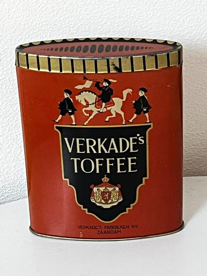 oud blik toffees Verkade Zaandam, Verzamelen, Blikken, Zo goed als nieuw, Koek(jes), Verkade, Ophalen of Verzenden