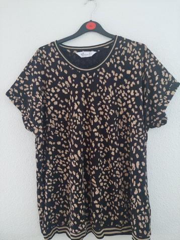 Nieuw blouse L.80cm Mia Moda 48 zwart/ecru 50%katoen50%modal beschikbaar voor biedingen