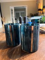 Riviera Maison waxinelichthoudersblauw, Huis en Inrichting, Overige materialen, Blauw, Ophalen of Verzenden, Zo goed als nieuw