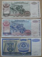 (46) . KRAJINE - SERVIE .3 stuks verschillende bankbiljetten, Ophalen of Verzenden, Overige landen, Setje