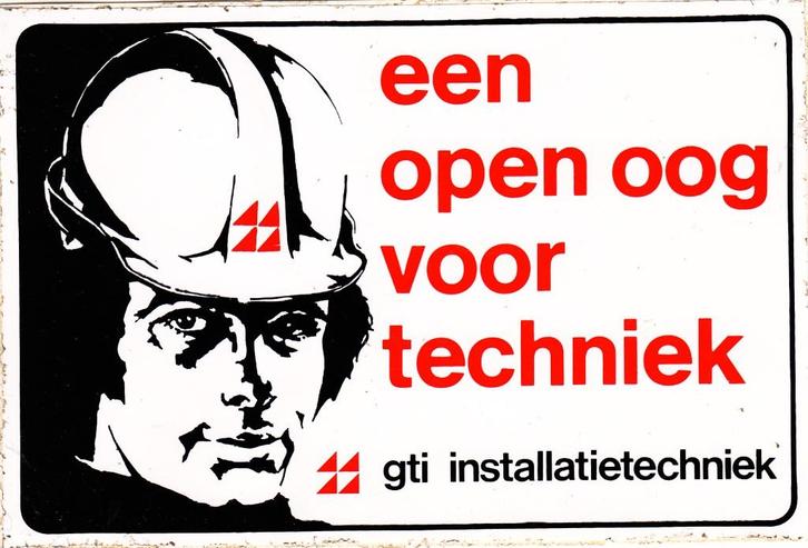 Sticker bouw GTI installatietechniek, Verzamelen, Stickers, Zo goed als nieuw, Bedrijf of Vereniging, Verzenden