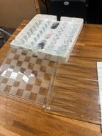 Schaakspel Backgammon van glas, Hobby en Vrije tijd, Gezelschapsspellen | Bordspellen, Ophalen of Verzenden